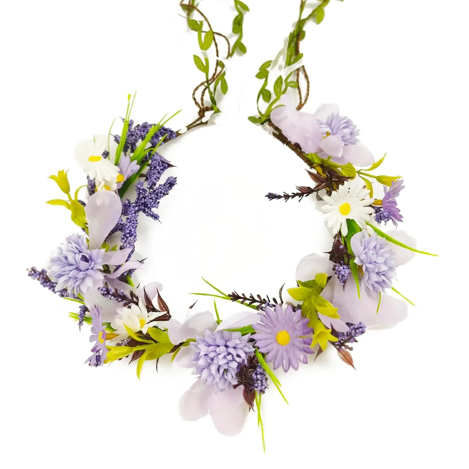 Flower Crown Headbands for Women Bohemian Floral Crown Hair Accessories Artificial Floral Headpiece Wreath for Weddings, Travel, Themed Parties, Vacations and Birthdays