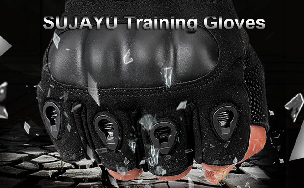 Outdoor Men's Knuckle Protection Workout Training Fingerless Gloves