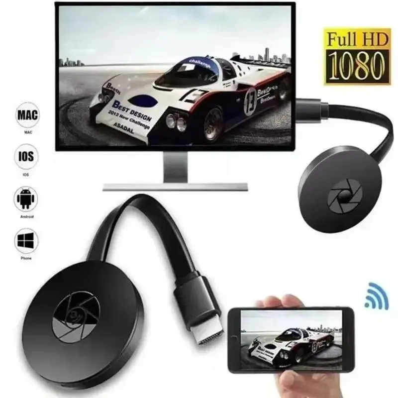 Wireless Screen Mirroring Device, HDMI Converter for Android & iOS, 1080P HD Stable Streaming, Multi-Device Compatible, Home Entertainment Tool