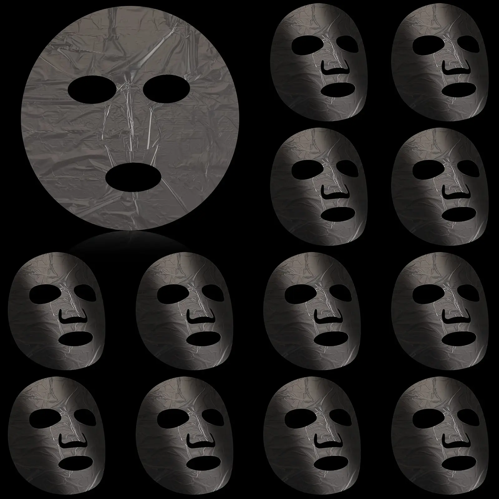 100pcs Disposable Mask Film, Transparent Ultra-Thin Plastic Face Masks, Professional Beauty Salon Use, Single Item Pack