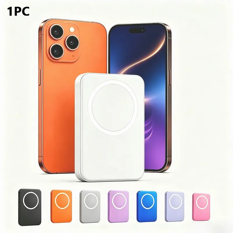 5000mah Magnetic Mobile Power Bank, Wireless Portable Charger, Magsafe-Compatible Battery Pack for iPhone 17/16/15/14/13/12 Series