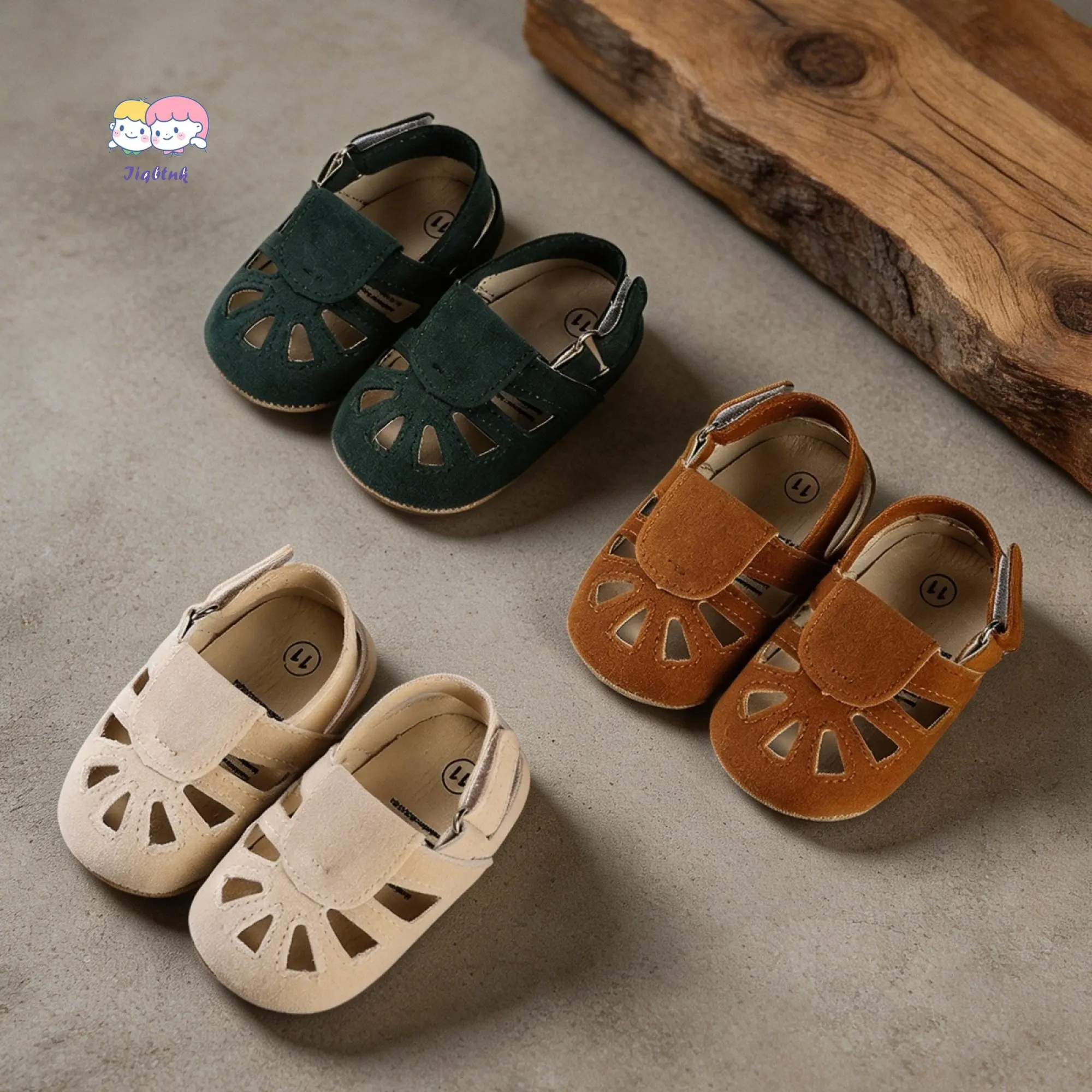 Baby Suede Leather Clogs, Unisex Solid Color Cutout Sandals with a Closed Toe and Non-Slip PVC Sole for Infant Pre-Walkers, Prop 65 Safe, Boys/Girls