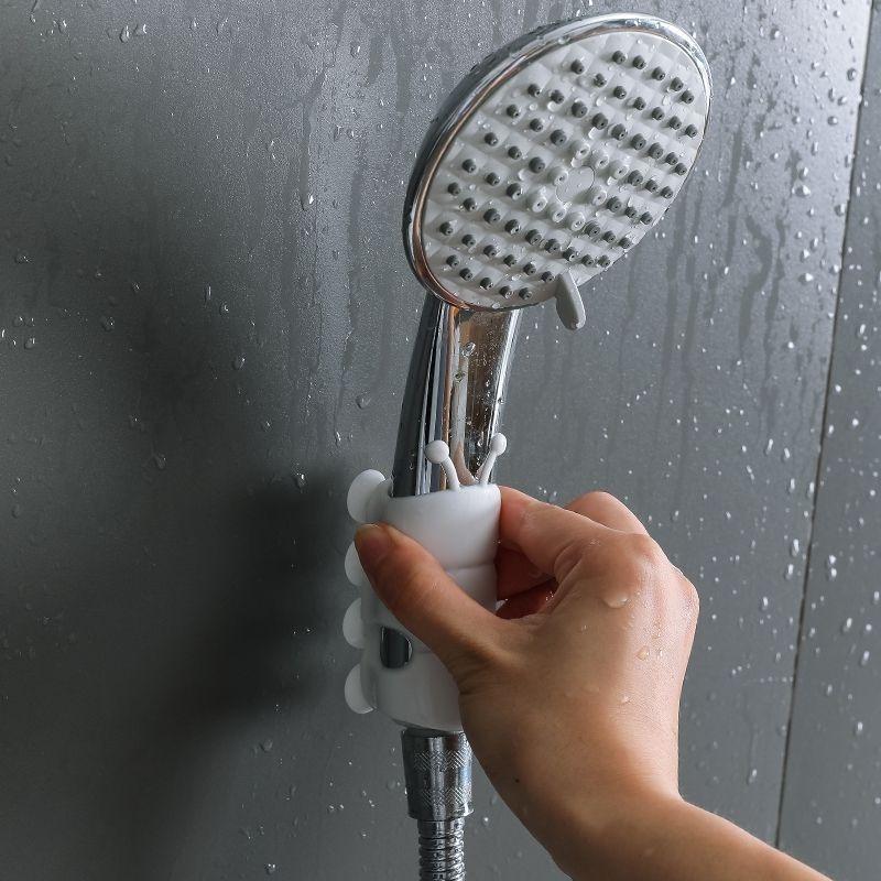 3 Counts Shower Head Suction Holder,Random color Wall Mounted Silicone Fixed Seat, Bathroom Accessories, Home Organizer for Bathroom