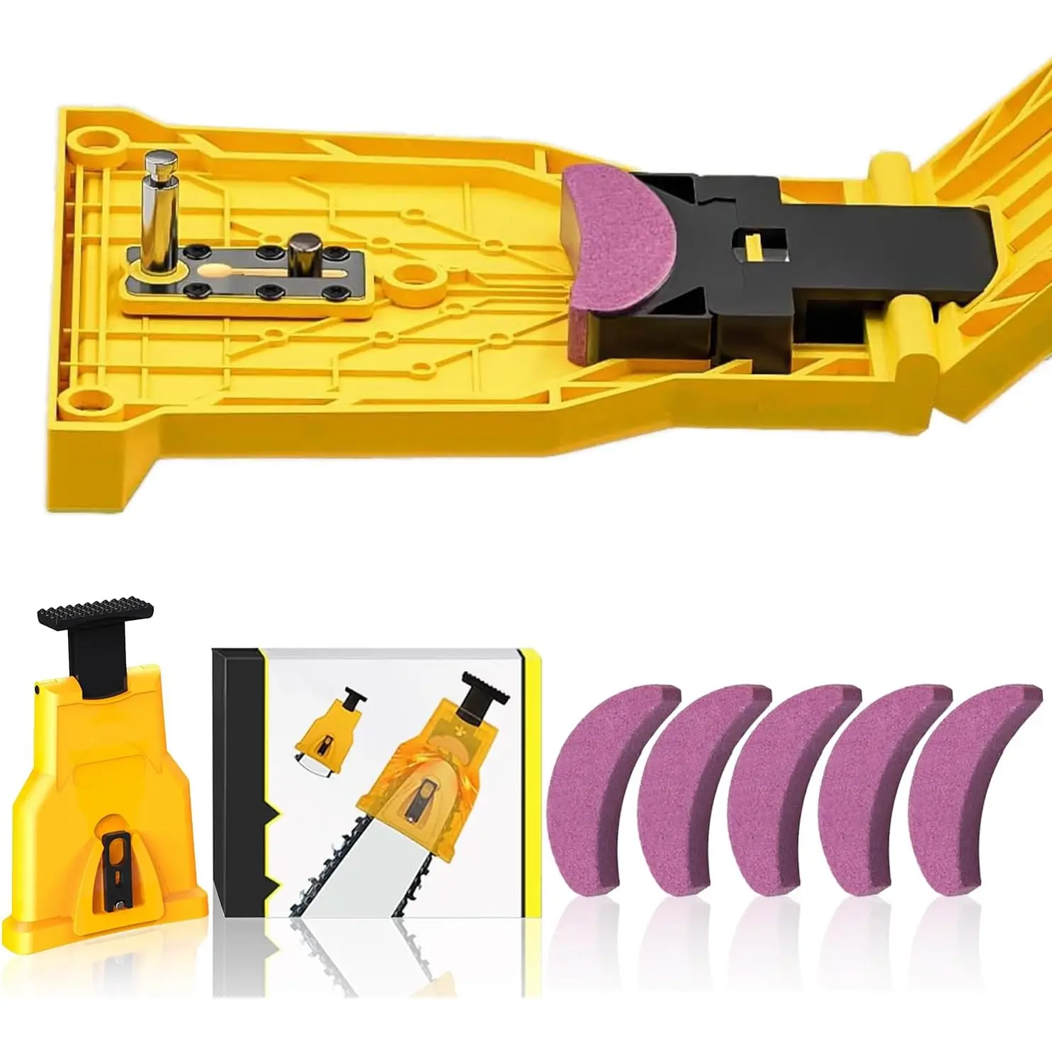 Portable Chainsaw Sharpener Kit, Universal Chain Saw Chain Sharpener Tool for 12-22 Inch Chains, Quick Sharpening Tool for Electric Gas Chainsaws, Easy to Use
