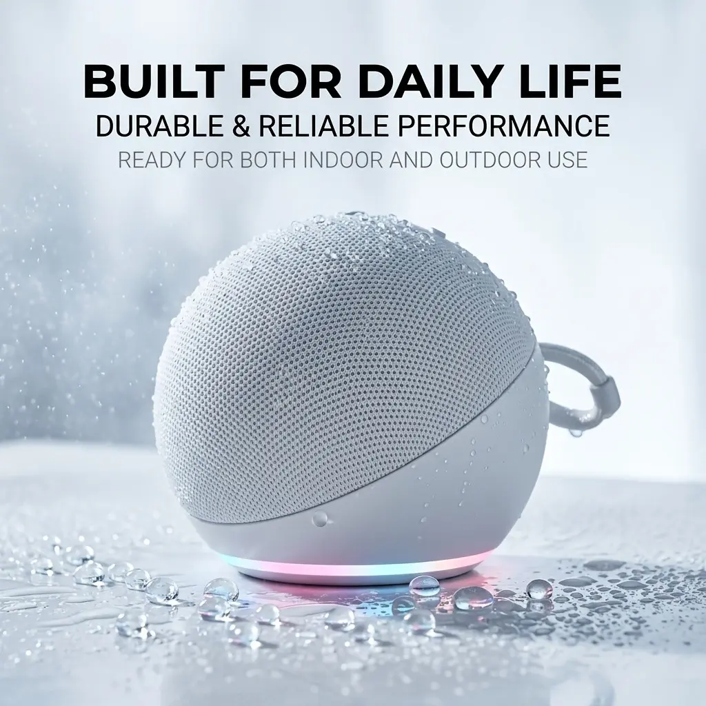 Fifth Generation Alexa Dot Smart Speaker, RGB LED Light, Wireless Subwoofer, TWS Connection, Portable Base, Home Audio Device