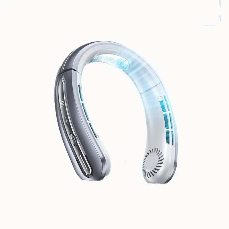 Portable Bladeless Neck Fan, Infinite-Gear-Speed Wind, USB-Powered, No-Leaf Design