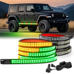 Nilight 2PCS 70 Inch   Strobe Light Strip 1125 LED Running Board Lights Amber Green Flexible Side Flashing   Caution Safety Waterproof for Truck Construction  s Pickup