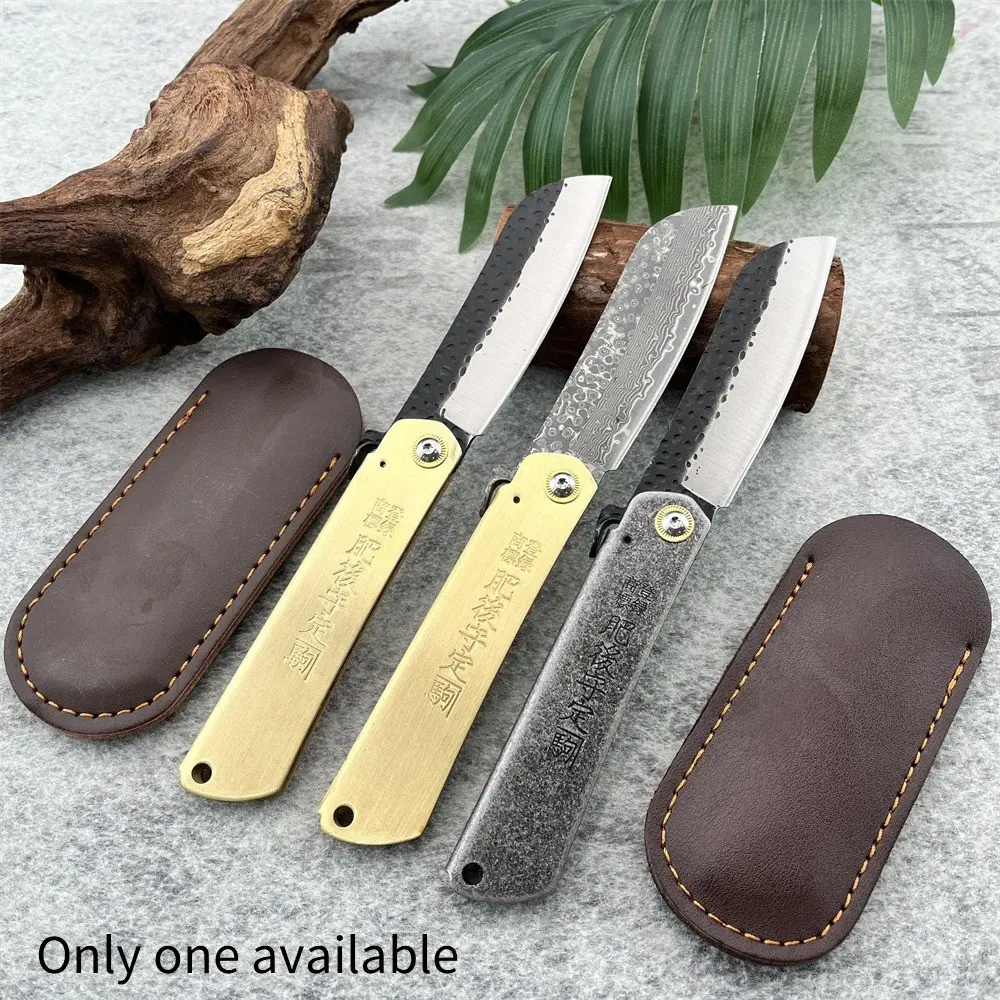 High-Hardness Hiking and Climbing “Sun God” Folding Knife: Outdoor Camping and Fishing Knife, Everyday Carry Multi-Purpose Cutting Knife with Copper Alloy Handle and 7Cr13Mov Blade