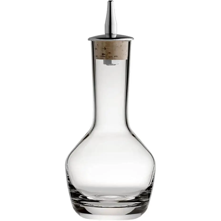 Bitters Bottle - Handblown  Dasher Glass Bottle with Cork Top, 3-ounces (1)