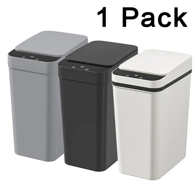 12L/3.2Gal   Smart Trash Bin with Induction Sensor, Motion Activated, Sealed Odor-Proof, Universal for Bathroom Kitchen Office, Requires 2 AA Batteries, Smart Trash Can