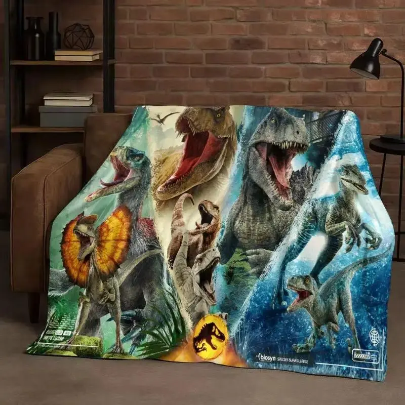 Jurassic Park 3D HD Print Dinosaur Blanket - Ultra-Soft Flannel Fleece, Cozy Warm Multi-Size Throw Cover for Bedroom Couch, Ideal Gift for Dino Lovers, Classic Movie Style Home Decor, Indoor Outdoor