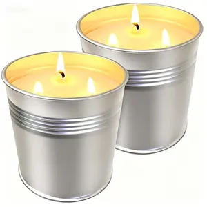 Outdoor Citronella Candles 40 Oz, 2 Pack Large 20 Oz Each, Patio Insect Repellent Candles for Garden Home Backyard, 3 Wicks Natural Soy Wax, Long Lasting Mosquito Deterrent