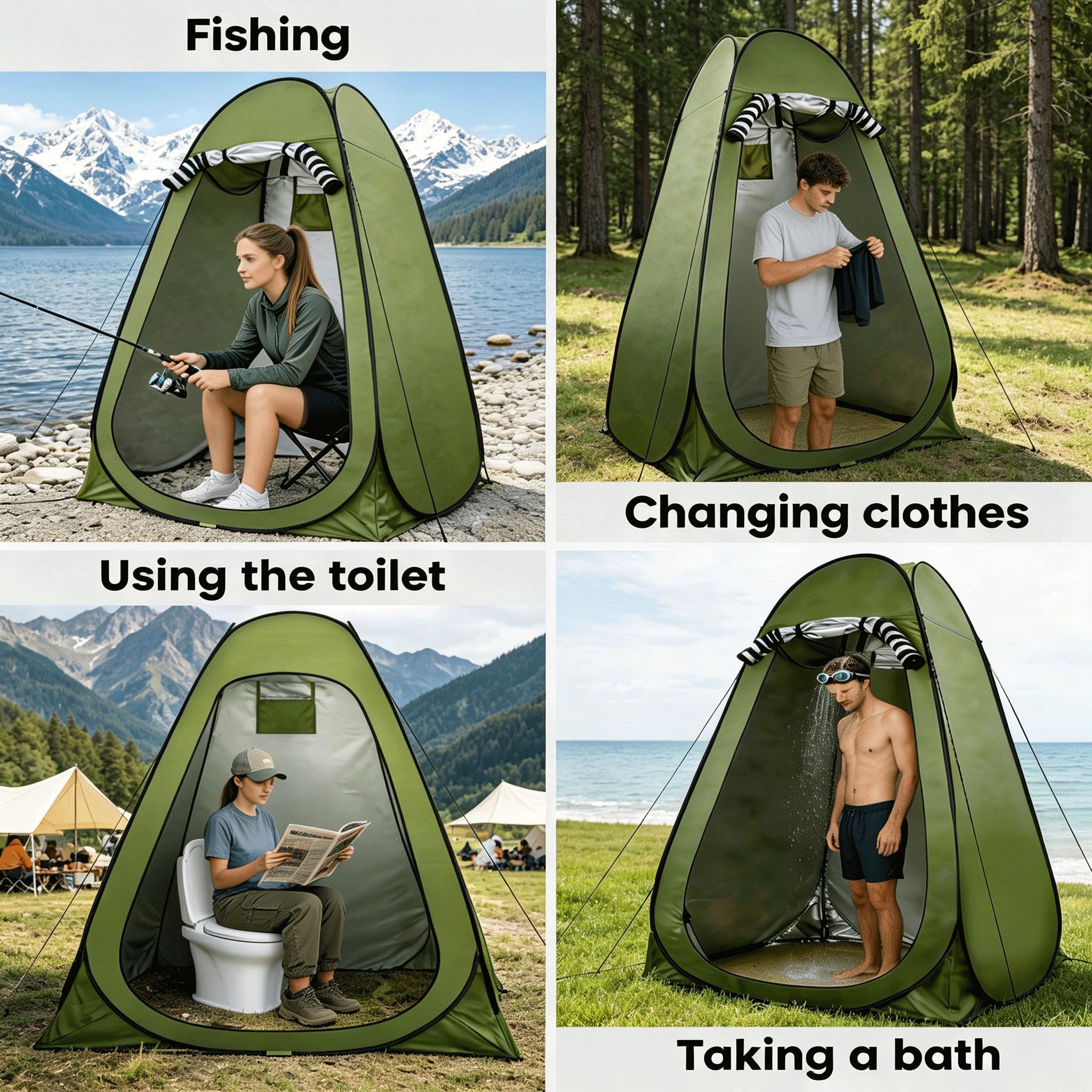 Pop-up shower tent, portable instant changing tent, with ventilation window and carrying bag, private bathroom toilet suitable for beach, camping and outdoors