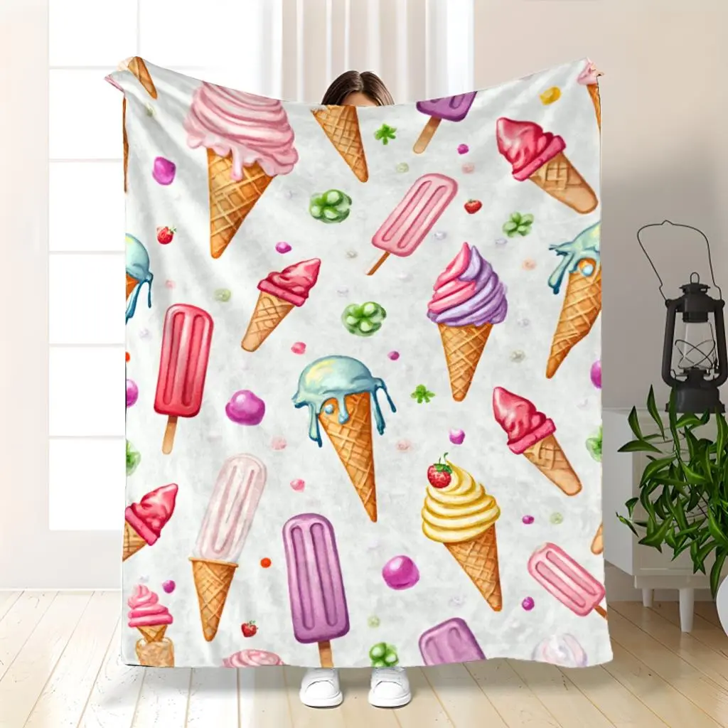 Flannel Fabric Frozen Graphic Throw Blanket - Soft, Breathable, Lightweight, All Seasons, Feel Cosy Bedding, Machine Washable Father's Day Gift for Couch, Camping