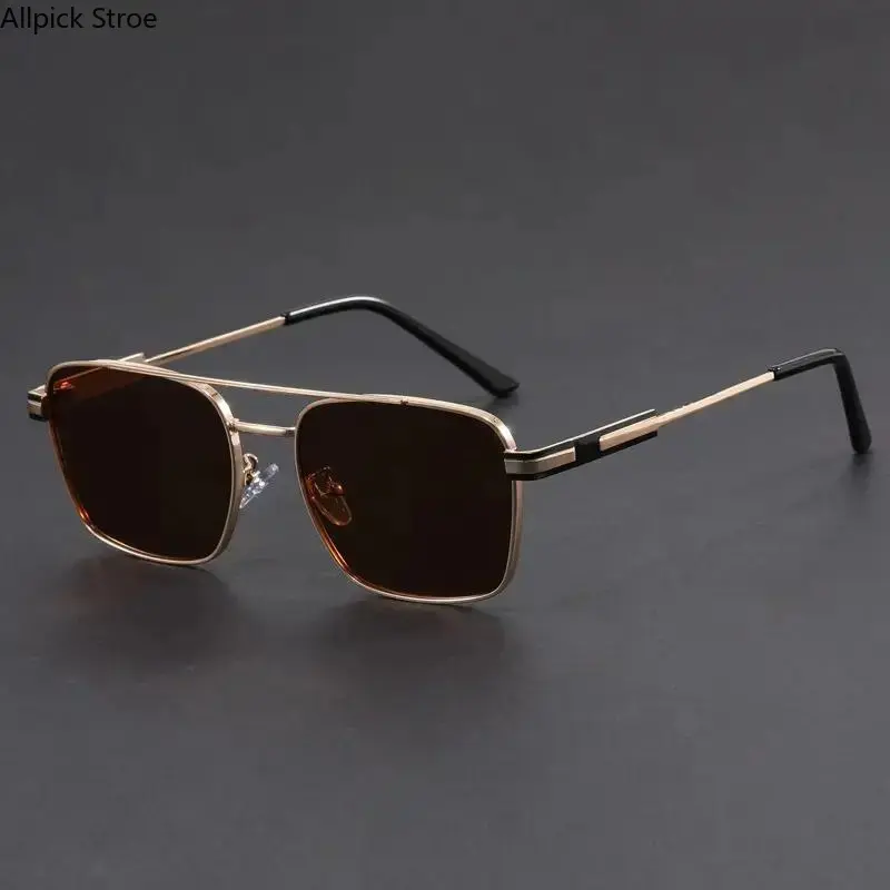 Men's Aviator Sunglasses, Double-Bridge Metal Frame UV400 Shades, Lightweight Anti-Glare Driving Sunglasses for Travel & Everyday Wear tiktokshopbacktoschool