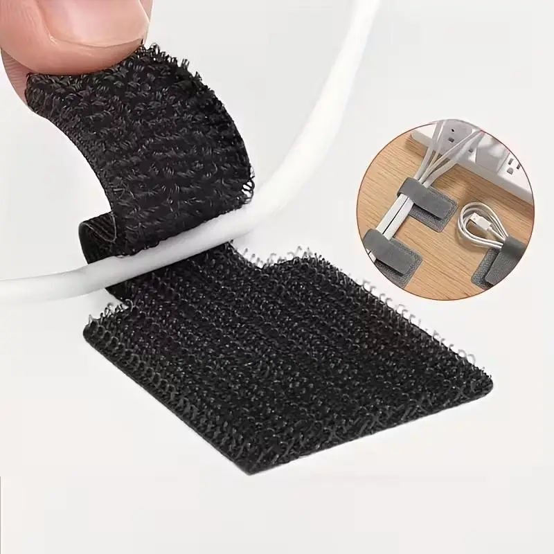 20-Pack Multi-Functional Velcro Cable Ties, Durable Adhesive Wire Organizer, Reusable Cord Management for Home Office, Cable Organizers for Cords, Strong Self-Stick Tape