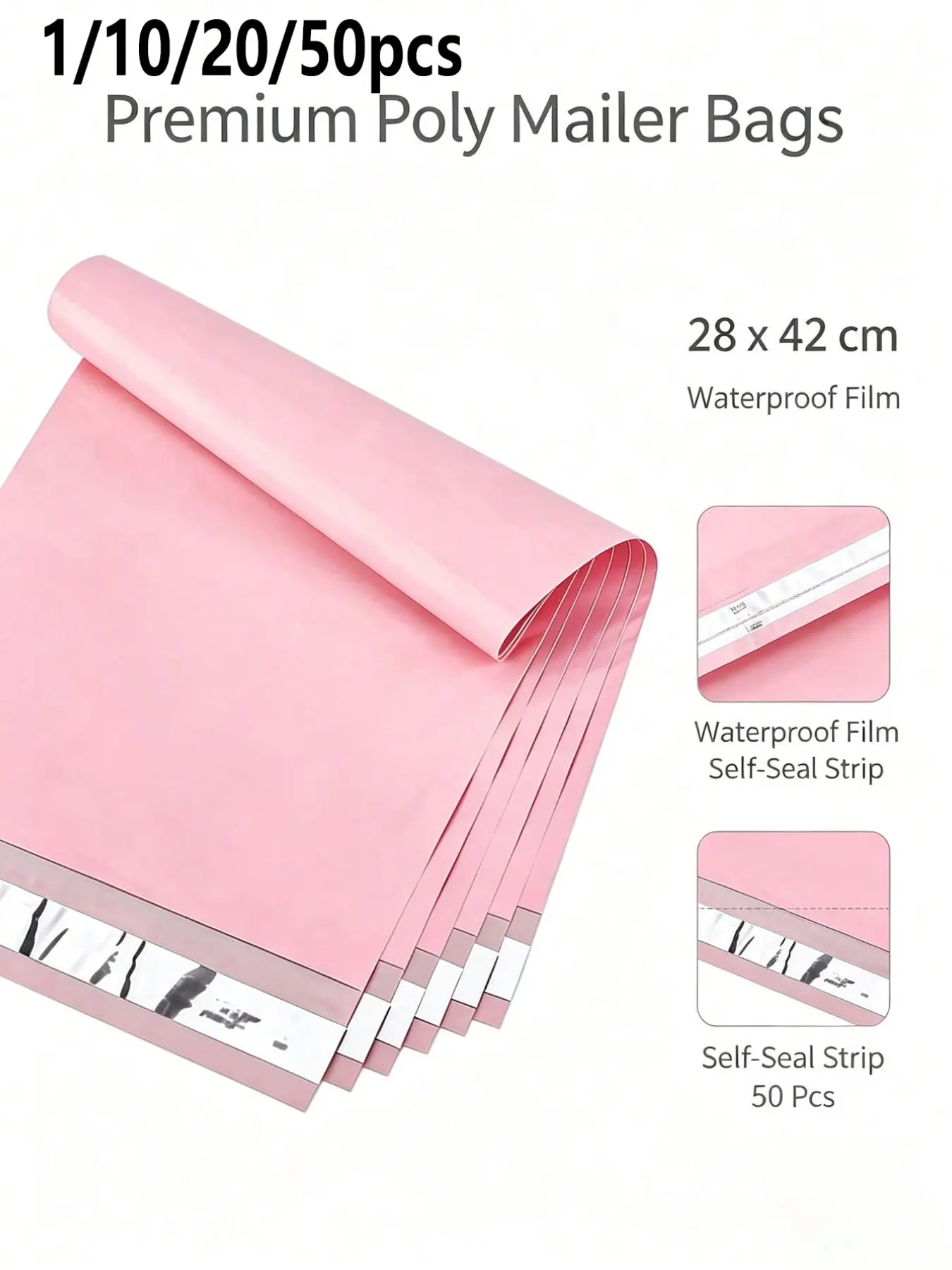 Plastic Shipping Bags, Thickened Tear-Resistant Logistics Pouches, Self-Seal Mailer Bags, Durable Design for Safe Transport, Poly Mailers