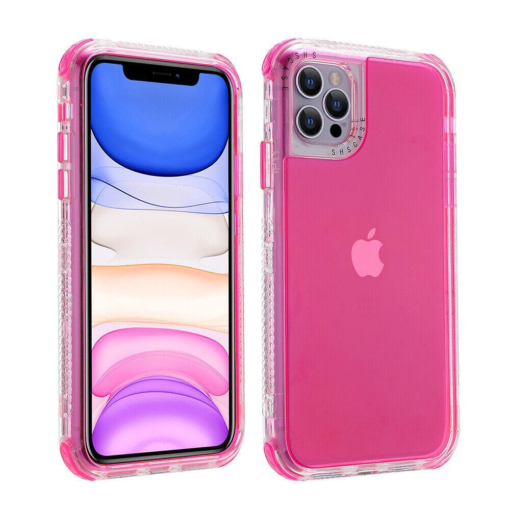 [Freeship] Acrylic Clear Defender Colorful Case For iPhone 16 Pro Max 15 14 Plus 13 12 11 Pro Max Hybrid Shockproof Heavy Duty Phone Cover