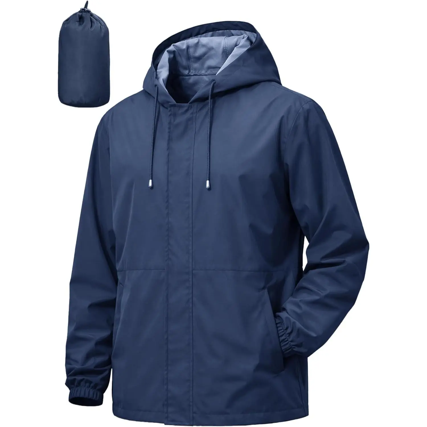 Men's Rain Jacket Waterproof Windbreaker Raincoat Cycling Running Hiking Golf Travel Gear Hood Lightweight Packable
