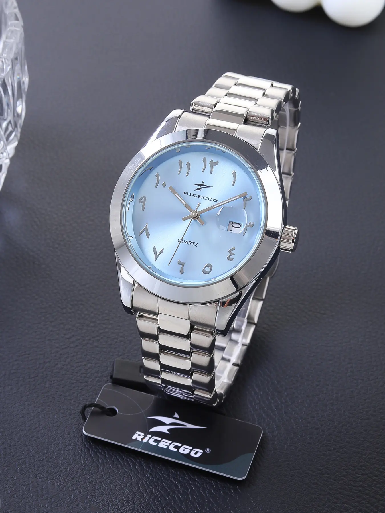 Men's Classic Arabic Number Round Dial Quartz Wrist Watch, Fashionable All-Season Accessory, Date Display, Gift Watch with Box