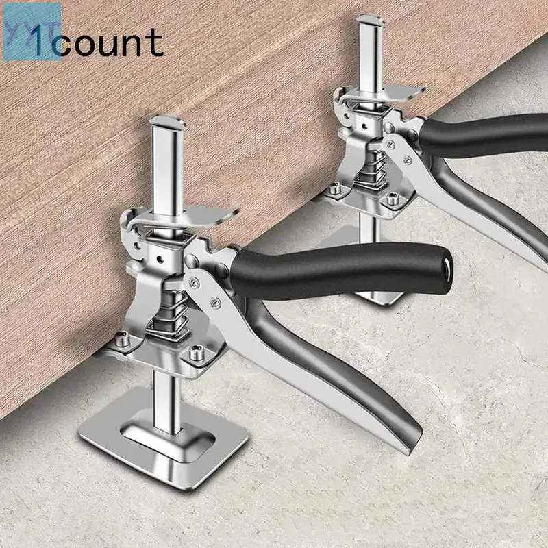YYT1 Model Metallic Labor-Saving Arm Jack with Hand Grip, Heavy-Duty 1-Count Cabinet Lifting Tool for Drywall Panels, Cabinet Board Lifter & Tile Height Adjuster
