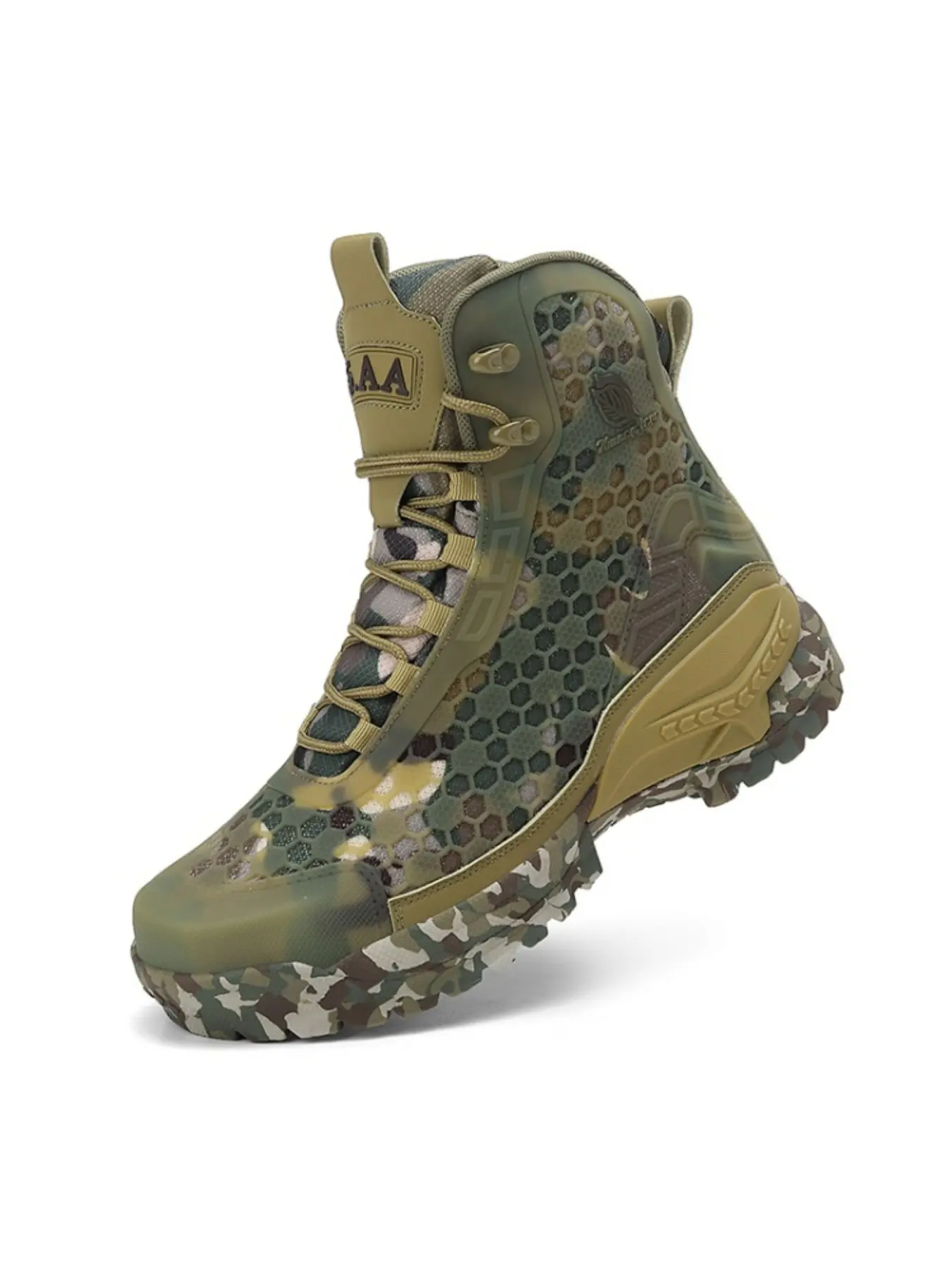 Men's High-Top Tactical Boots, Breathable Mesh, Anti-Slip Sole, Ankle Support, Lightweight, Ideal for Hiking, Climbing, Military, Training