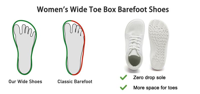 Women's Barefoot Shoes Minimalist Sneakers Classic Fit Low Top Wide Toe Box Zero Drop Sole Casual Walking Shoes Gift for Women