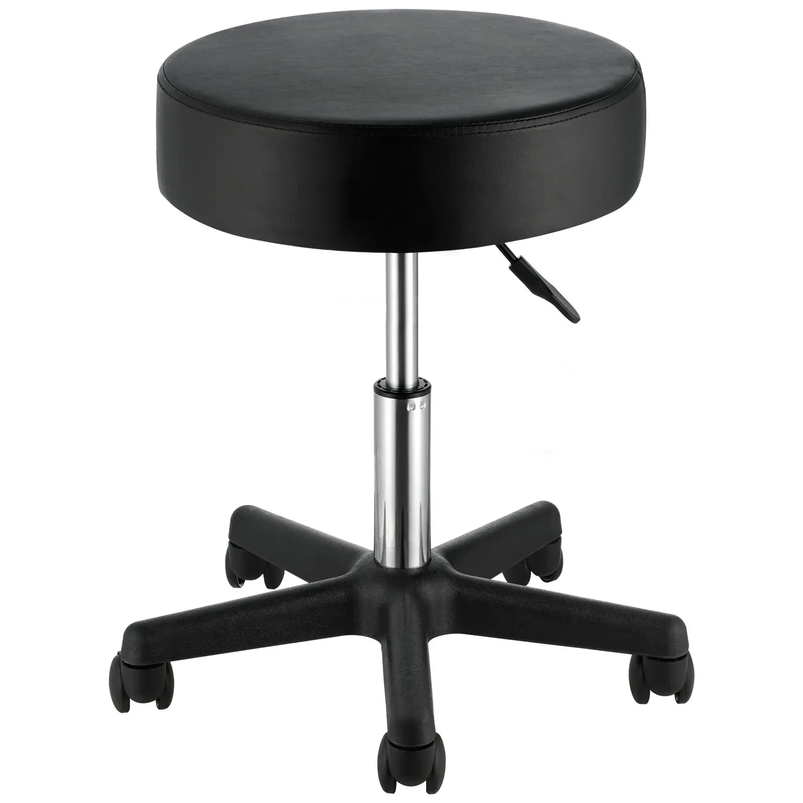 VEVOR Rolling Stools with Wheels, 400 LBS Weight Capacity Adjustable Height Stool with Ultra-Thick Seat Cushion, Swivel Stools Chair for Salon, Bar, Home, Office, Tatoo, Medical, Massage, Black