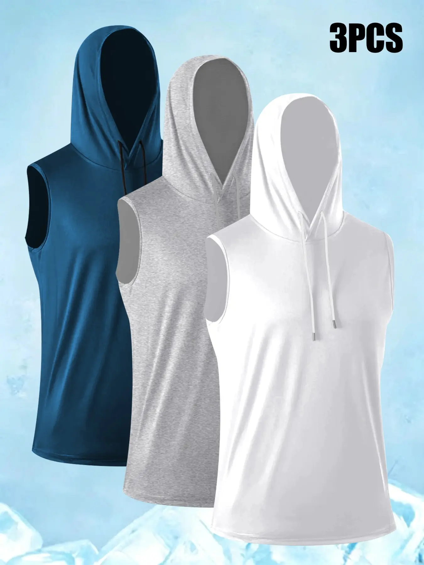 Men Drawstring Hooded Sleeveless Tank Top, Breathable Soft Fabric Activewear For Fitness Athletic Workout Gym Training Jogging Fitness Casual Summer Loose Fit Sleeveless Hoodie Vest For Sports Daily Wear #HoodedTankTop #GymVest #MenAthleticTank