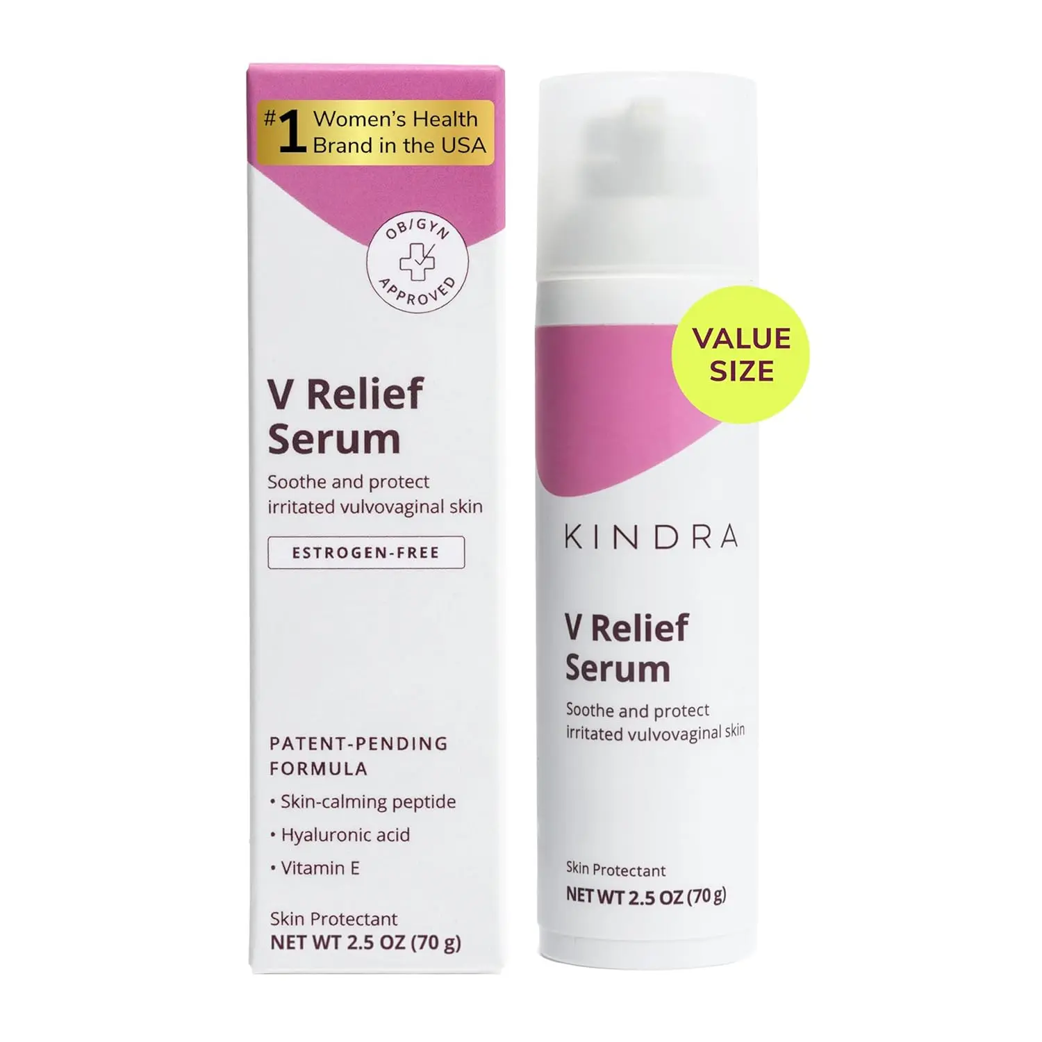 V Serum XL Vaginal Moisturizer - OBGYN Recommended For Itching, Burning, Thinning, Odor Support with Hyaluronic Acid, Estrogen-Free, pH-Balanced - 60 Applications