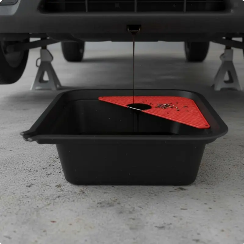 Oil Drain Pan Heavy Duty Oil Collection Pan Construction Vehicle Fluid Drain Basin for Mechanics, DIY Enthusiasts