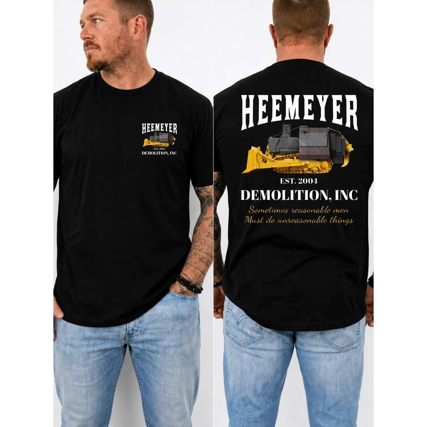 Heemeyer Demolition Inc Shirt, Vintage Graphic Marvin Heemeyer T-Shirt, Heavy Equipment Unisex Cotton Tee, Gift For Him, MADE IN USA, Personalized, Clothe, Garment, Day, Shortsleeve, Street Style, Customized, Basic, Casual, Top