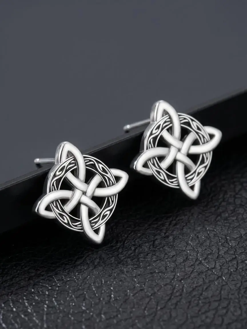 Vintage Celtic Knot Earrings, Unique Design Earrings, Intricate Silver Studs, Dainty Everyday Jewelry, Perfect Gift For Celtic Jewelry Lovers, #TikTokMadeMeBuyIt #CelticStyle #DaintyEarrings