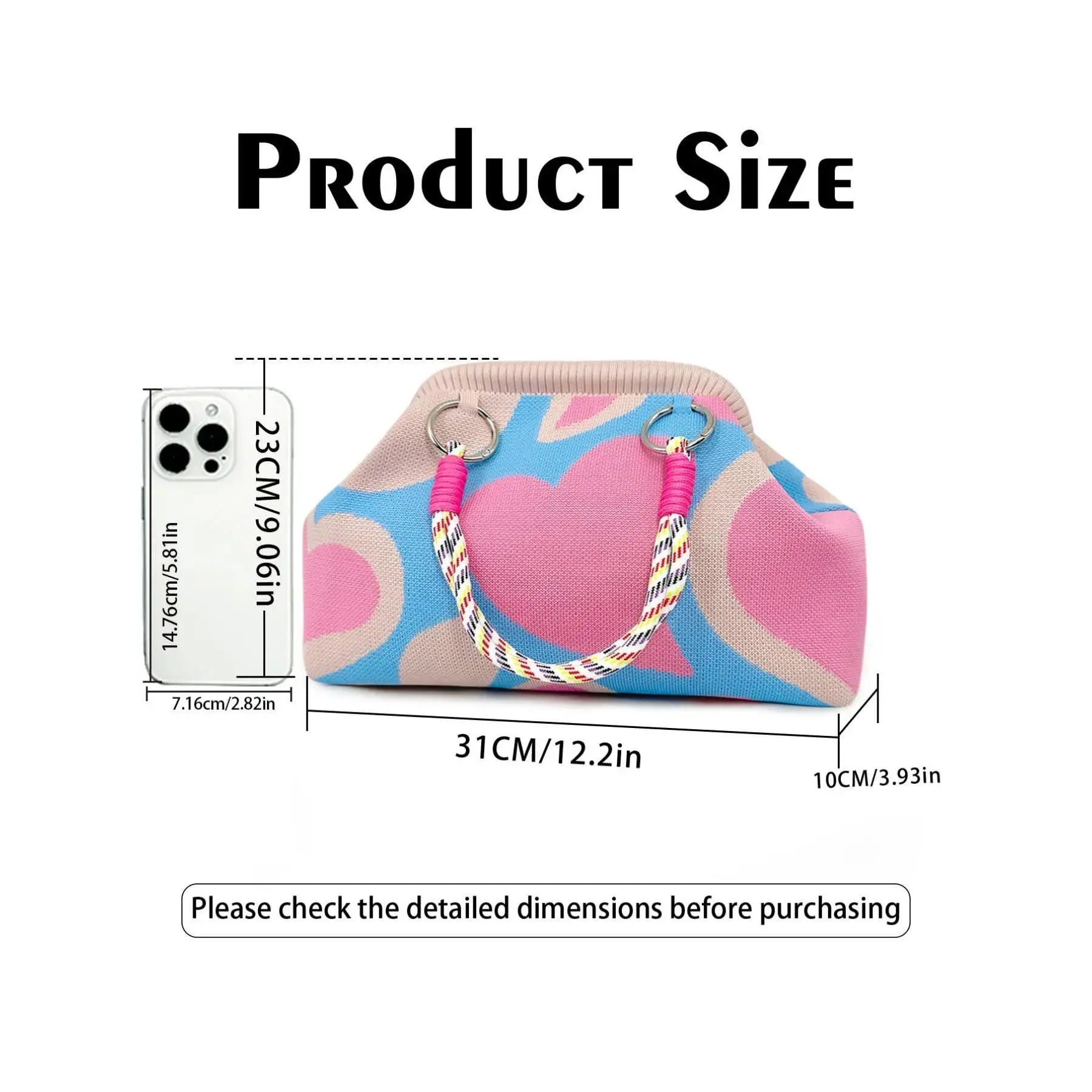 Women's Compact Geometric Heart Pattern Clutch Bag - Elegant Evening Purse with Modern Twist, Stylish Mini Handbag for Evening Events, Valentine's Day Gift (Sports & Outdoor Clothing Accessory)