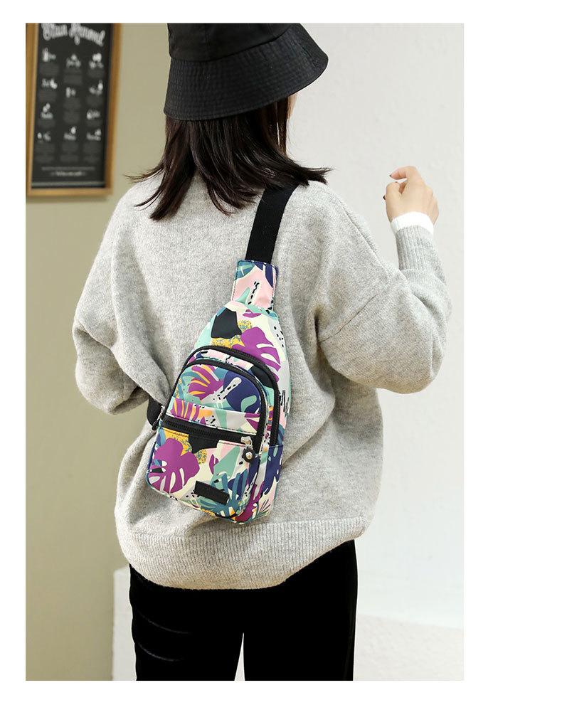 New Fashion Multi-layer Chest Bag for Women, Simple and Lightweight Korean Style Casual Travel Ladies Backpack, Versatile Printed Crossbody Bag