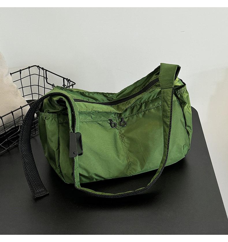 Men’s Waterproof Canvas Messenger Bag - Japanese Dumpling Crossbody Bag, Large Capacity, Multi-Pocket, Lightweight, Durable, for Work, Travel