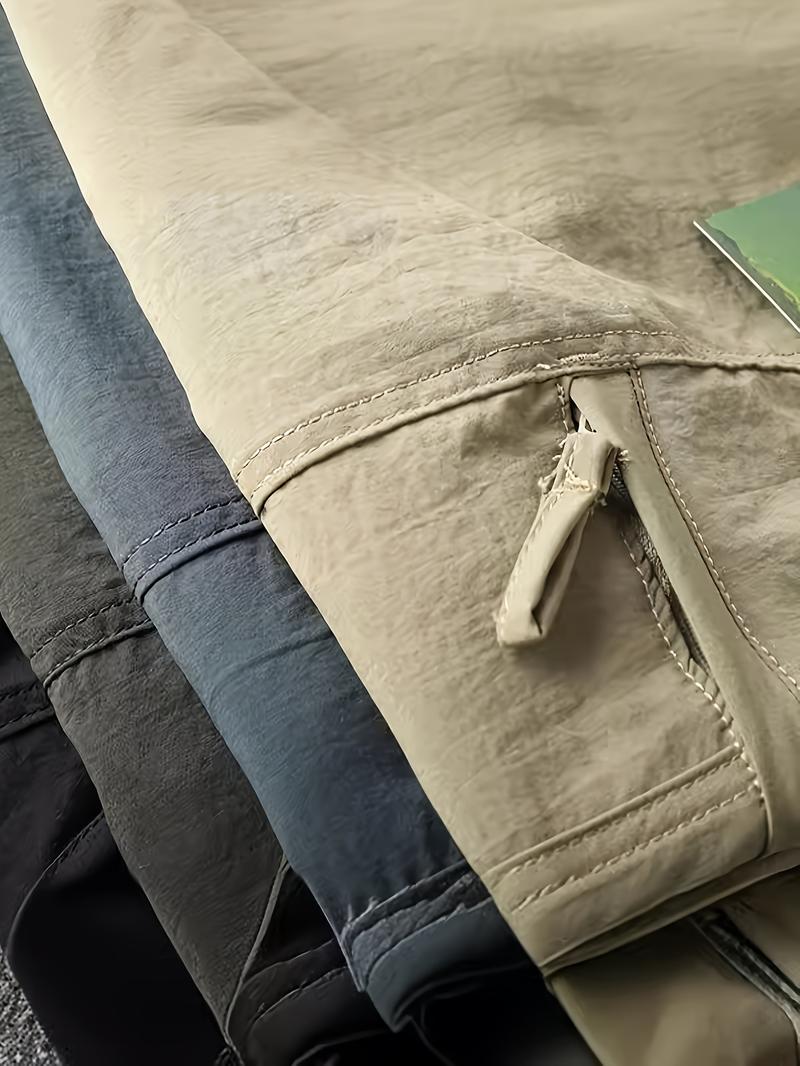 Four Seasons Thin, Multi-Pocket, Free Belt (Selected by the Knowledge), 180g/ ㎡   Polyester, Hiking & Outdoor Recreation Apparel |   Versatile Pants for Casual Attire |   Comfortable & Durable |   Ideal for Running, Camping, Fishing & Training