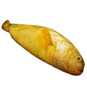 Kawaii Giant Simulation Yellow Croaker Plush Toy Stuffed Lifelike Cartoon Animal Gold Fish Pillow Cushion Kids Birthday Gift