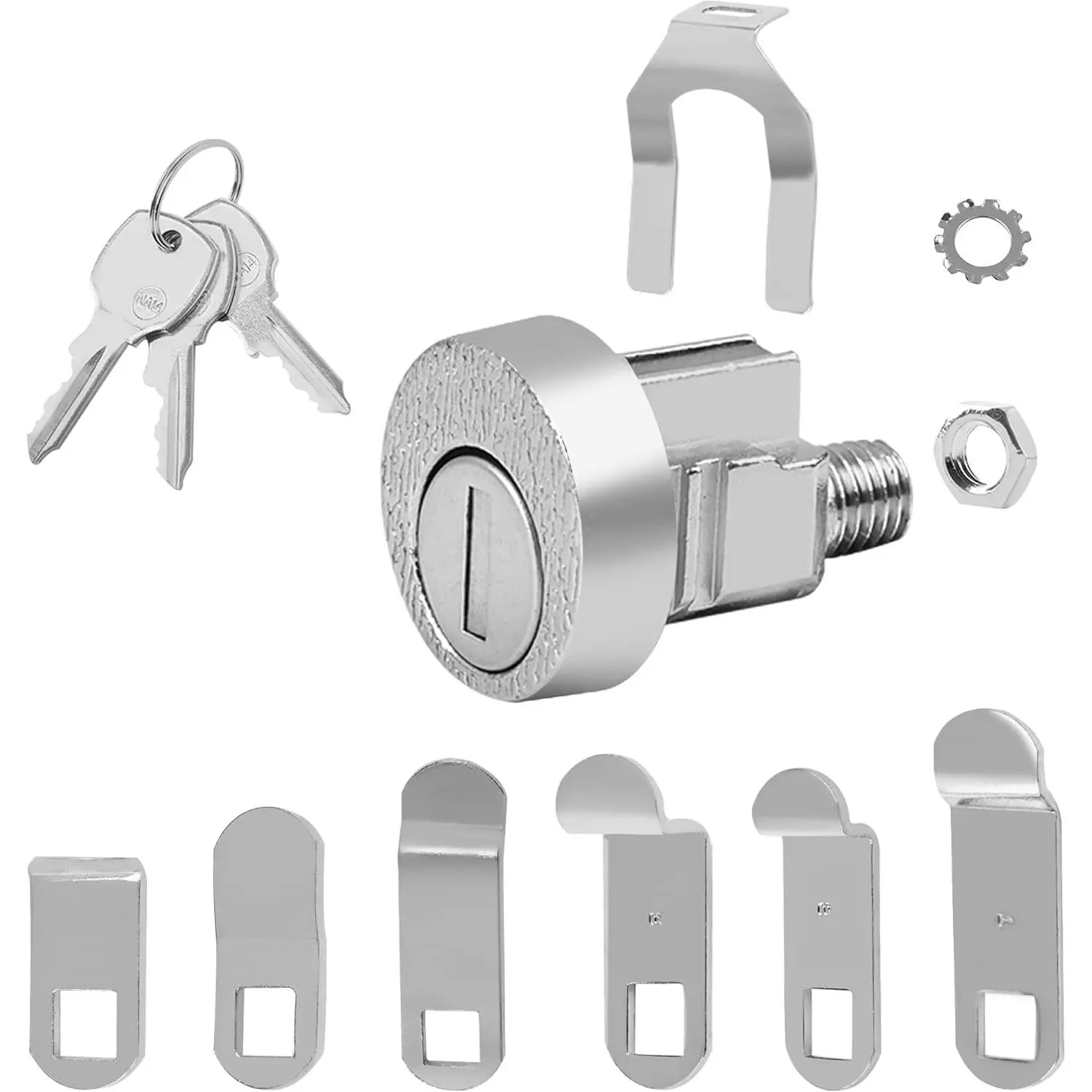 Mailbox Lock for L-1172C USPS Mail Box Latch Tool Box Lock, C9100 Letterbox Lock, 3 Keys and C7120 Cam Replacement Accessories, Nickel Finish