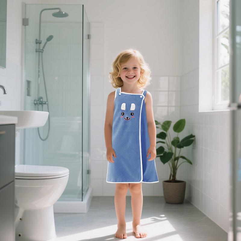 Kids Cartoon Rabbit Ears Bath Towel, Bathroom Towel, Quick Absorbent Soft Skin-Friendly Design, Easy Wear & Remove, Perfect for Swimming Pool Beach Home Use
