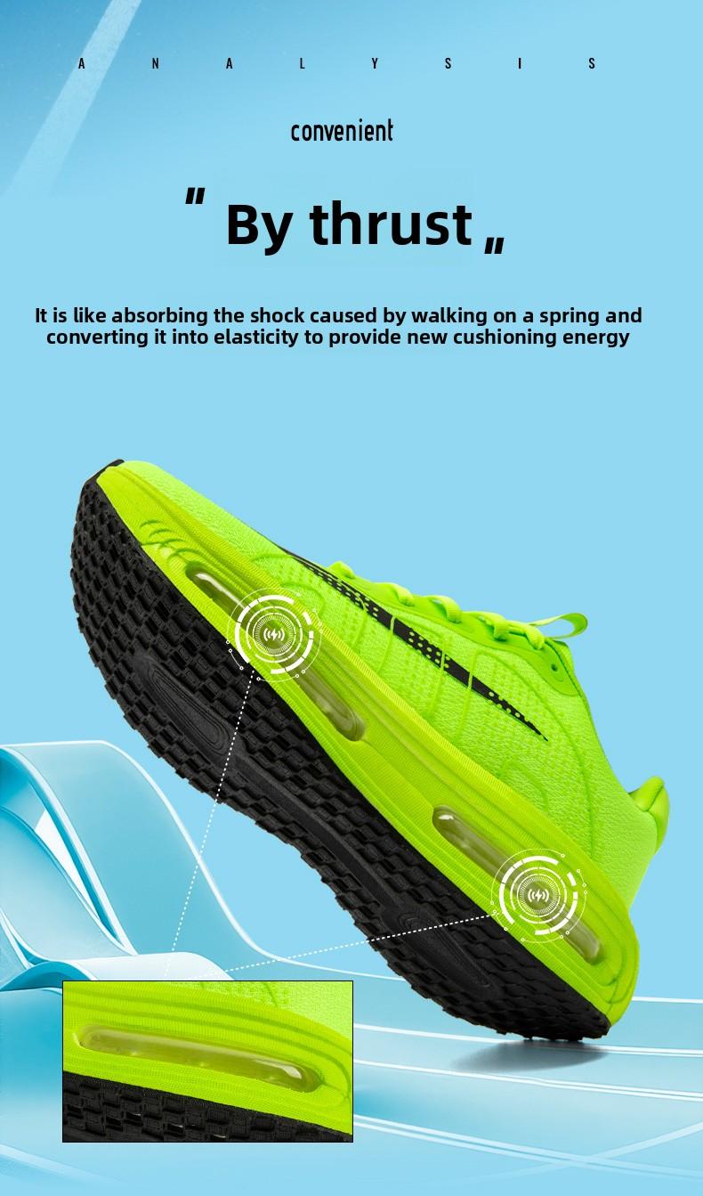 New Air Cushion Couple Running Shoes for Men Women Gore-Tex Technology Comfortable Stylish Design Neon Yellow & Black Shoes with Air Cushion Technology for Daily Wear or Light Activities air cushion sole