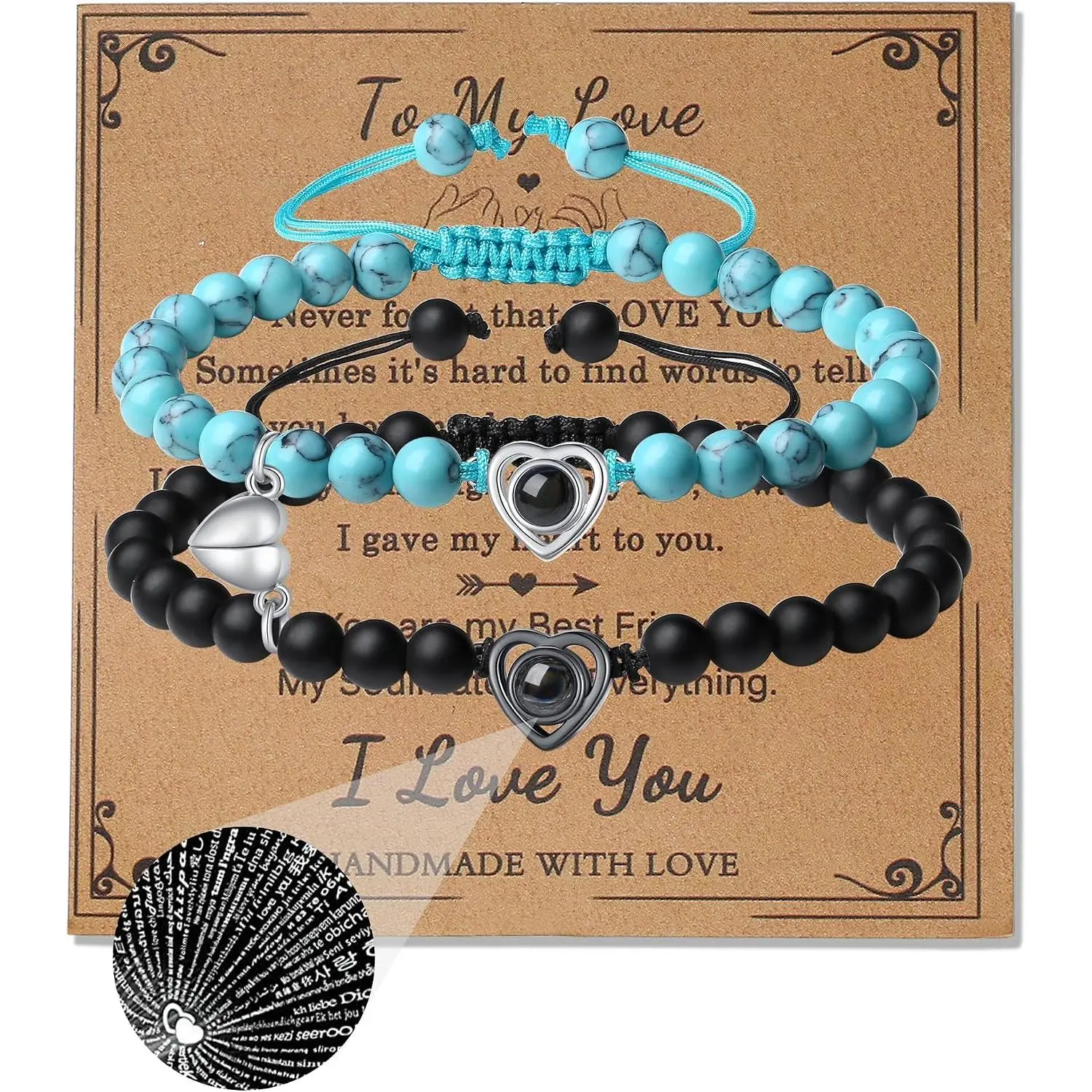 Couples Bracelets His And Her Matching Bracelets For Couples 100 Languages I Love You Gifts Bracelets