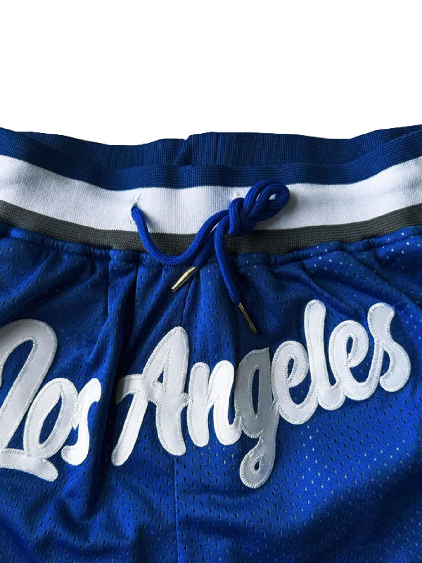 Men's Letter Embroidery Basketball Jersey Shorts, Casual Breathable Comfortable Shorts for Daily Wear, Men's Bottoms for All Seasons