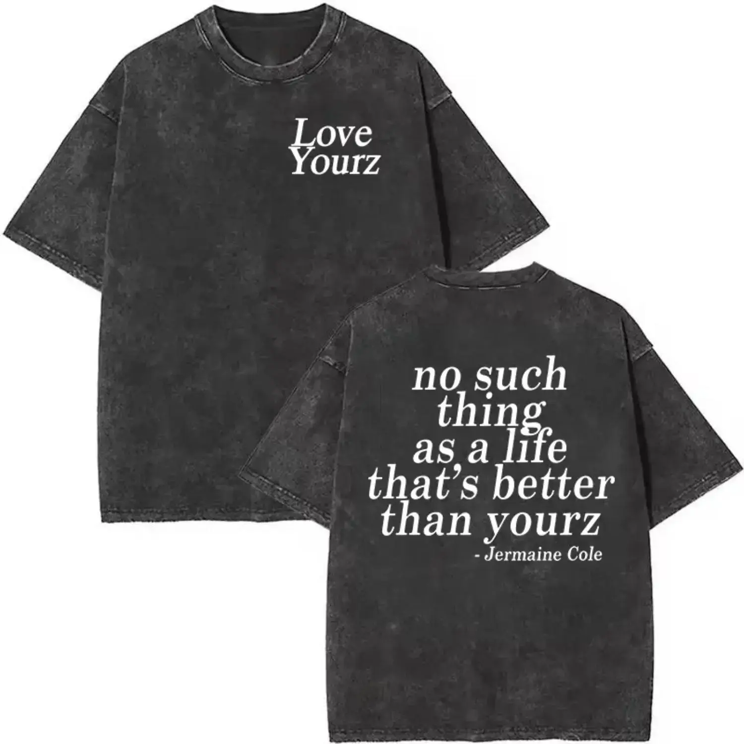 Women's Soft Cotton Printed T-Shirt - 'Love Yourz' Lyric Graphic, Short-Sleeve Casual Everyday Streetwear Top for Ladies, Round Neck, Simple Fit, Gym, Printed Text, Shortsleeve, Yoga Exercises, Sporty Chic, Athletic, Digital Print