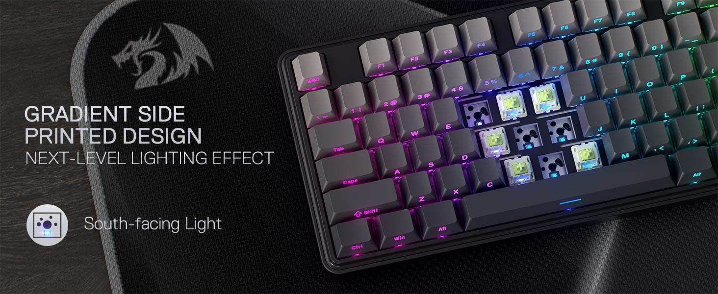 Redragon K707 PRO GB 80% Gasket RGB Gaming Keyboard, 3-Modes Wireless TKL Mechanical Keyboard w/Hot-Swap South-Facing LEDs Socket, PBT Gradient Keycaps & 5-Layer Noise Dampening, Custom Linear Switch