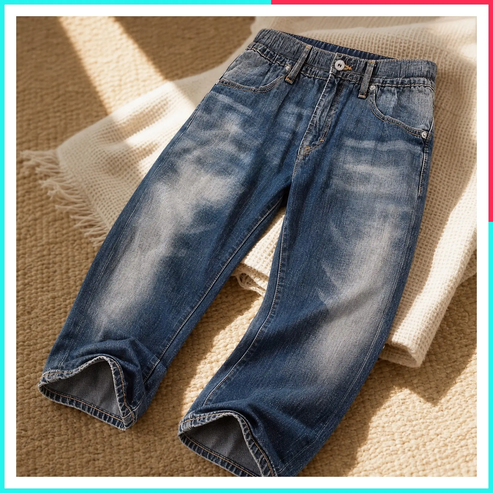 Unisex Pajama Pants That Look Like Jeans - Soft Novelty PJ Bottoms with Side Pockets & Elastic Waist