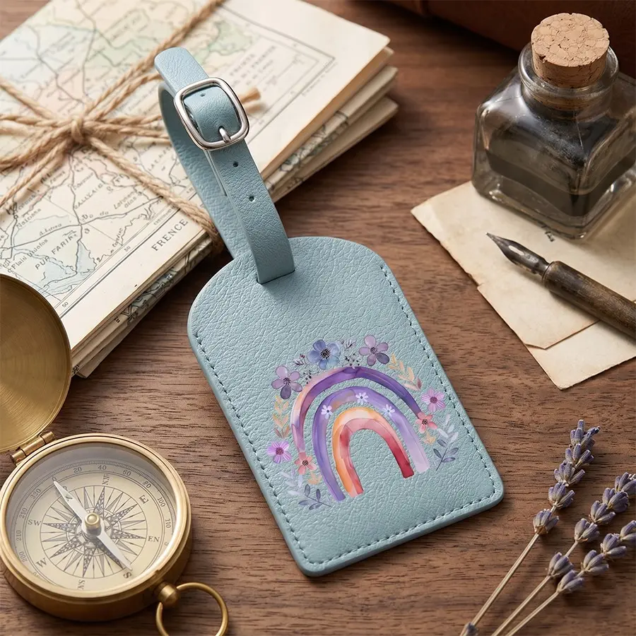 Custom Name Luggage Tag, PU Solid Color, Travel Essential, Anti-Loss Luggage Card, Fill-In Name and Address, Latest 2026 Model
