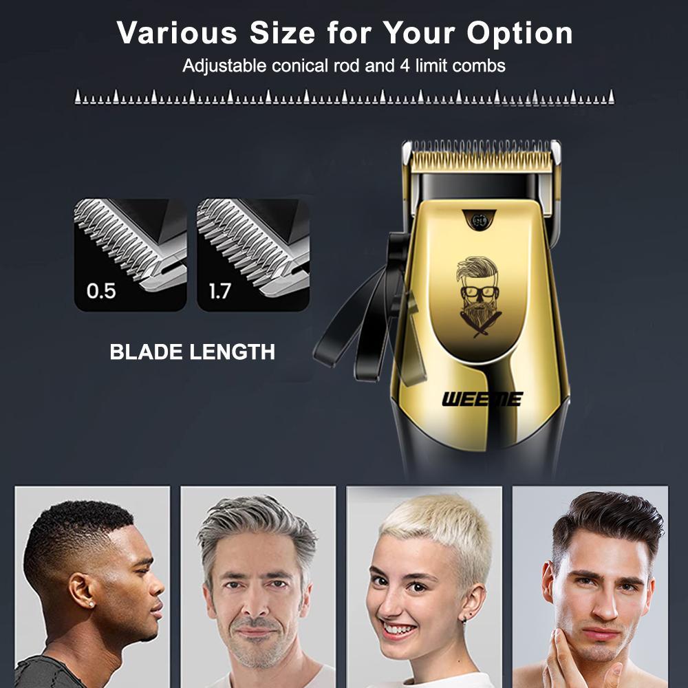Weeme Electric Shaver Set, USB Rechargeable Trimmer, Includes Limit Comb, Lightweight Portable, Ideal for Travel and Home Use