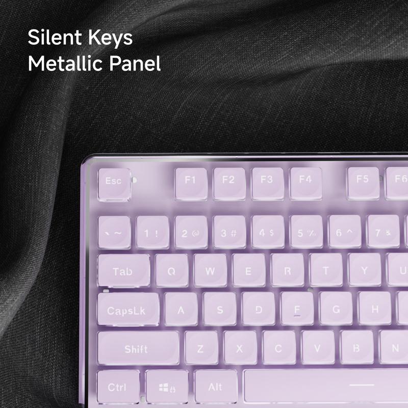 Wired Gaming Keyboard, Mechanical Keyboard with Backlit, Portable Ergonomic Slim Design Keyboard for Windows/Laptops, Lighted Mechanical Keyboard