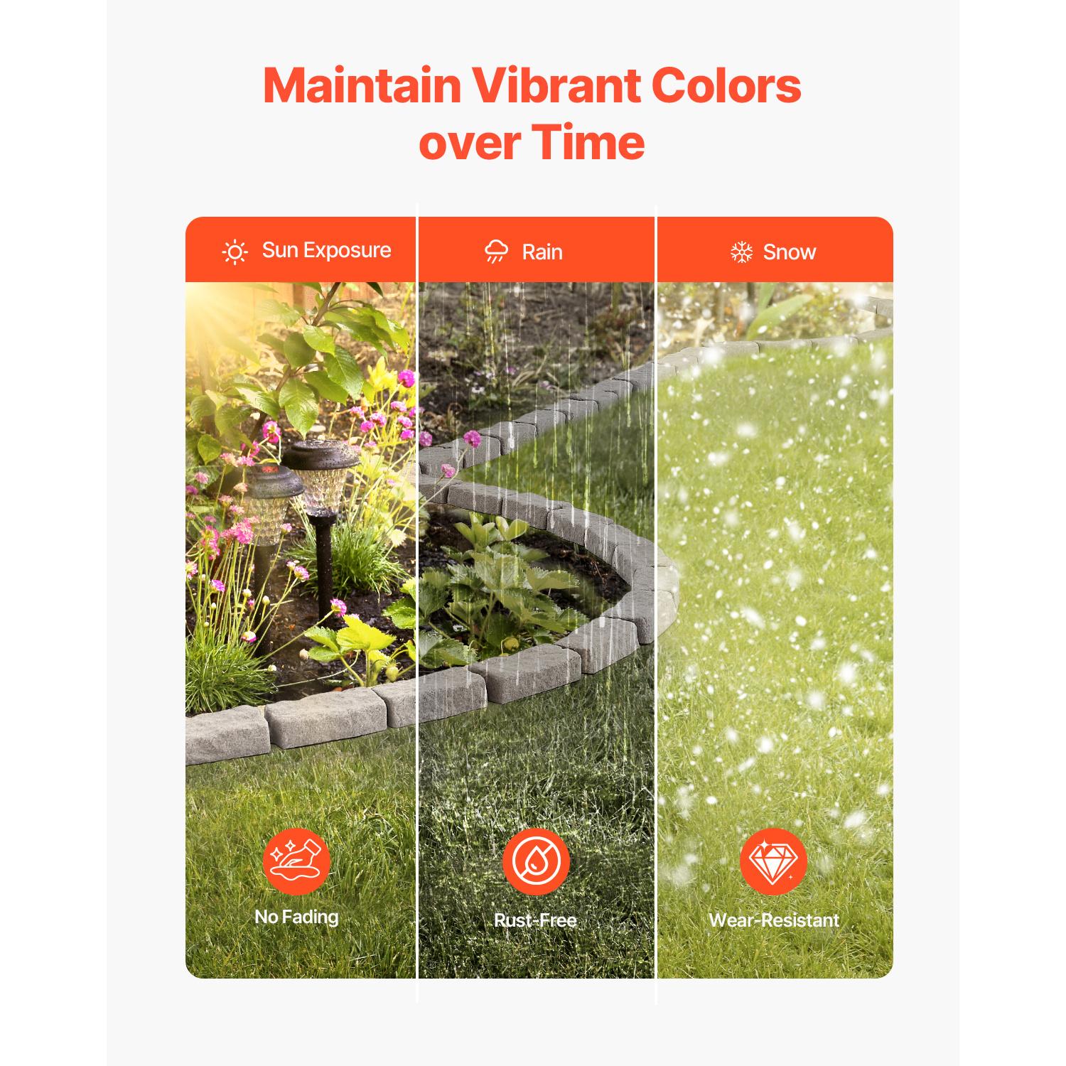 VEVOR Imitation Stone Landscape Lawn Edging Border Fade-Free No Digging Required Small/Medium/Large Beige/Sandstone Grey/Brown Heavy Duty Ballistic Nylon Tool Bag Luminous Resin Christmas Music Box Ornament Carpenter Belt with Suspenders removable zipper